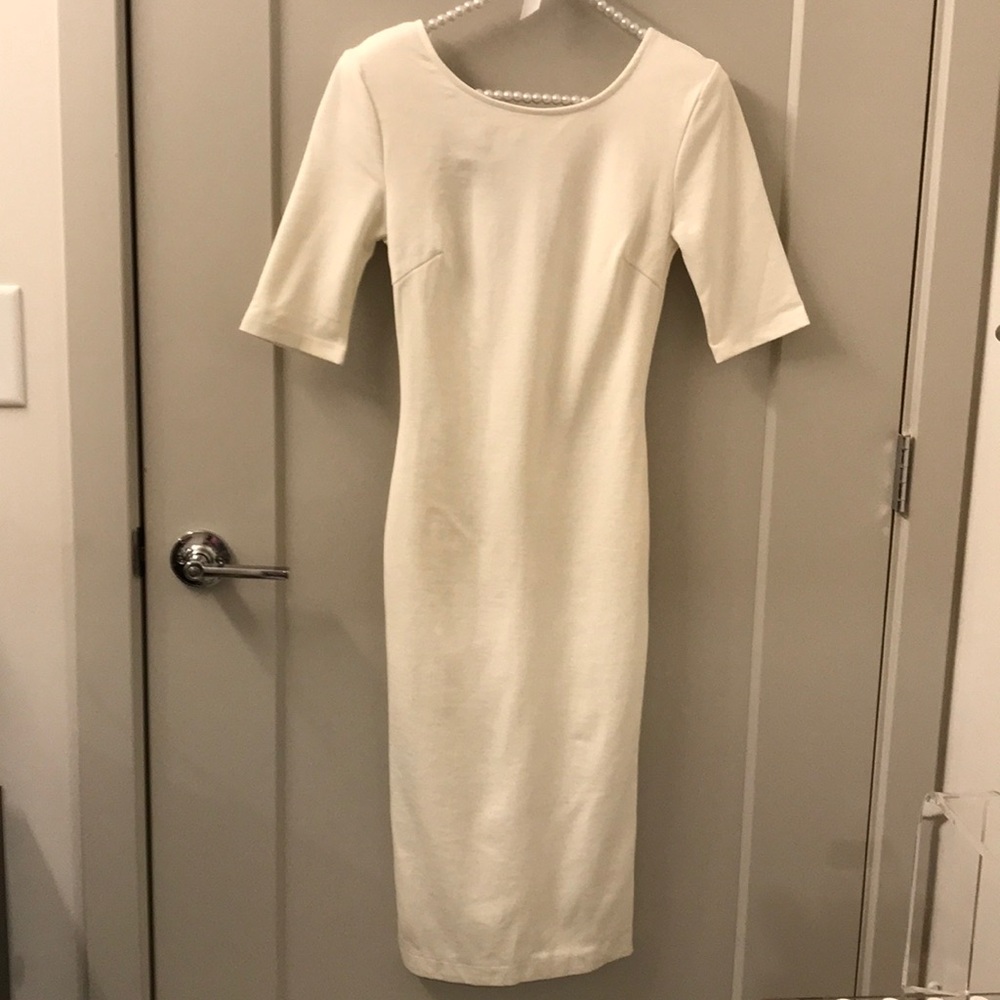 White bodycon midi dress
